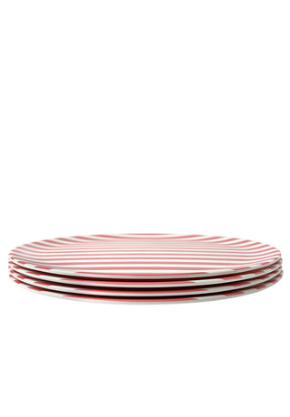 Red Stripe Dinner Plate