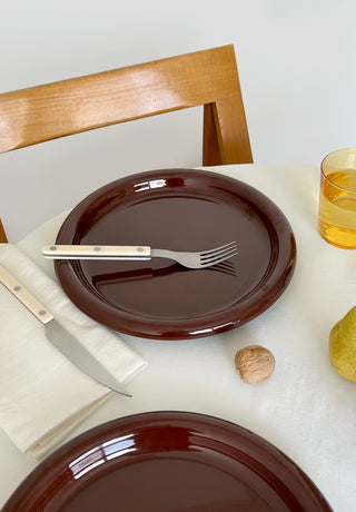 Rolli Dinner Plate in Chocolate - Set of 4